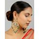 Traditional Kundan Chandbali Earrings With Pearl Drops